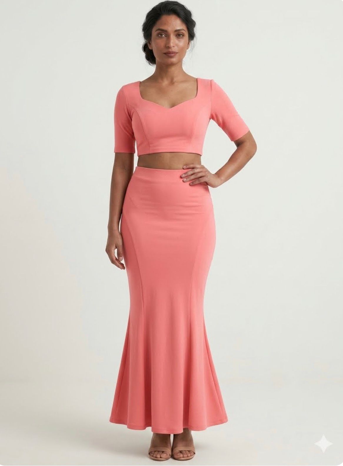 Fishtail Mermaid Shapewear Skirt - Coral
